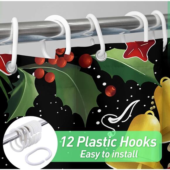 Christmas Santa Claus Shower Curtain – Waterproof & Festive Holiday Decor - Picture 4 of 5